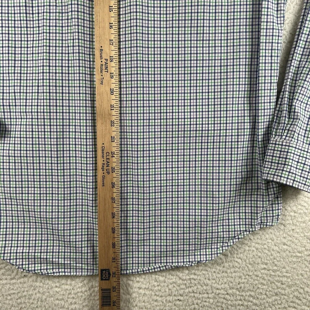 Polo Ralph Lauren Shirt Mens Large Blue Green Check Long Sleeve Button Down